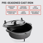 Uno Casa 6Qt Cast Iron Camping Dutch Oven - Image 3