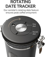 Veken Coffee Canister with Window, Airtight Stainless Steel Kitchen Food - Image 4