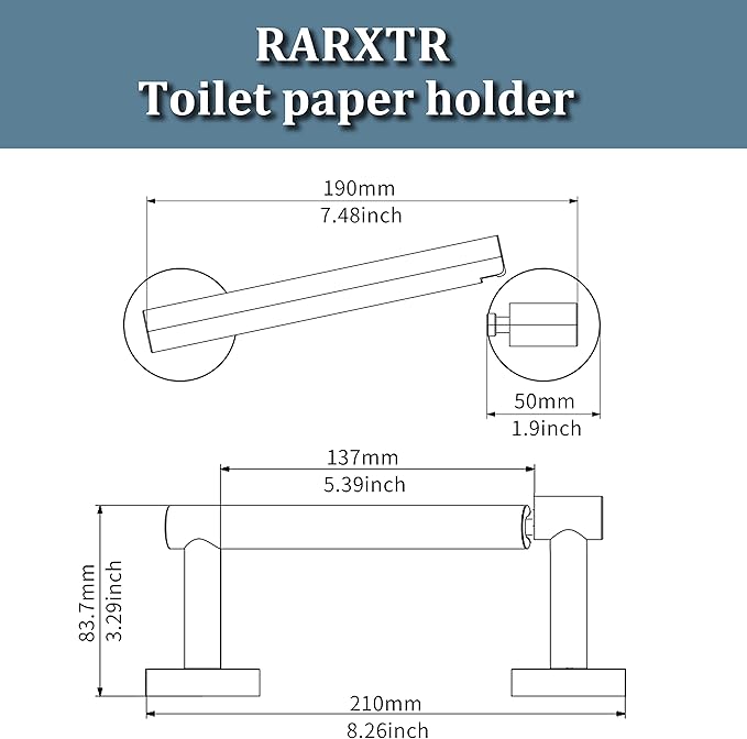 RARXTR Gold 2 Pack Toilet Paper Holder SUS304 Stainless Steel Double Post - Image 6
