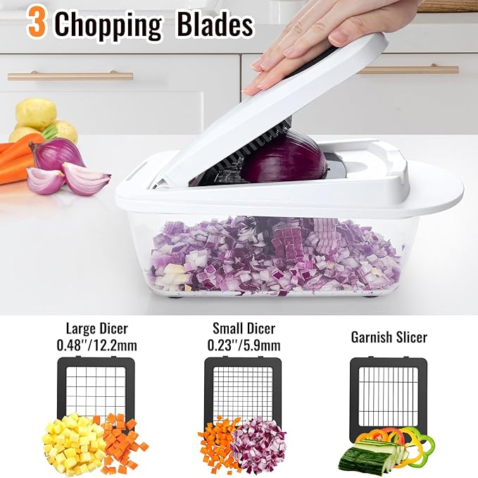 8 Blade All-in-1 Vegetable Chopper Mandoline Slicer - Image 4
