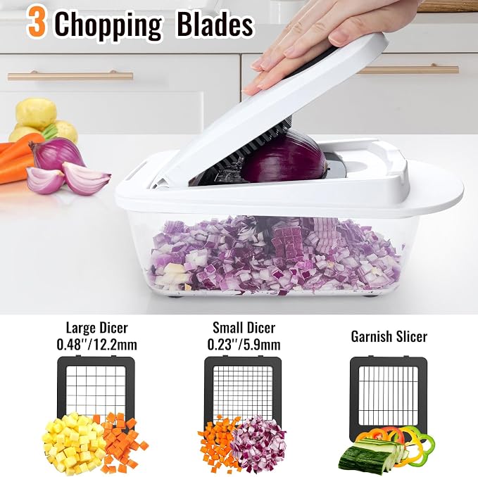 12 Blade All-in-1 Vegetable Chopper Mandoline Slicer - Image 4