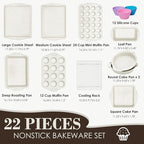 Baking Pans Set Nonstick, Stackable Bakeware Sets - Image 2