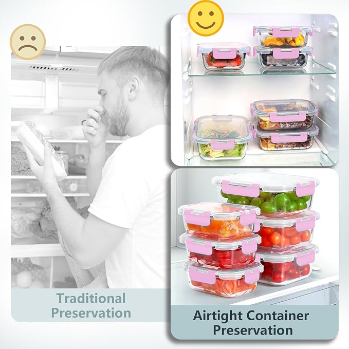 12 Pack Glass Meal Prep Food Storage Containers - Image 5