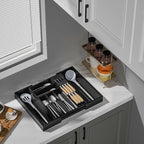 TIOPGHAD Bamboo-Silverware-Drawer-Organizer-Kitchen, Expandable Utensil Holder - Image 4