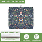 Floral Dish Drying Mat for Kitchen Counter Rustic Flower Leaves Print - Image 5