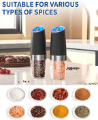 CIRCLE JOY Gravity Electric Salt and Pepper Grinder Set Automatic Salt and - Image 5