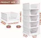 CTSNSLH 5 Pack Closet Organizers Storage Box, Closet Storage Stackable Storage - Image 2
