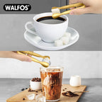 Walfos Small Gold Tongs For Serving, Food Grade Stainless Steel 4" Mini Tongs - Image 2