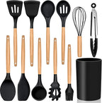 Kitchen Utensils Set of 12, E-far Silicone Cooking Utensils by E-far