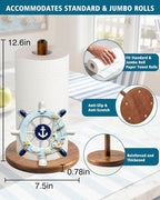 Ship's Rudder Paper Towel Holder, Nautical Coastal Beach Ocean Decor - Image 5