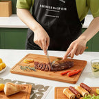 Zarler Bamboo Cutting Boards for Kitchen, 4 Piece Durable Wood Cutting Board - Image 9