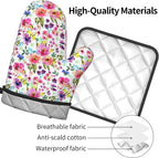 Floral Oven Mitts and Pot Holders Sets Spring Summer Kitchen Mitts Colorful - Image 4