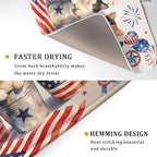 Vintage Patriotic Dish Drying Mat Cute Cats American Flag Drying Matt Kitchen - Image 3