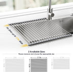 Tomorotec 17.7" x 15.5" Roll Up Dish Drying Rack Over Sink Drying Rack Sink - Image 4