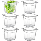 CURTA 6-Pack 1/6 Size 6" Deep NSF Polycarbonate Food Pans | Dishwasher & by CURTA