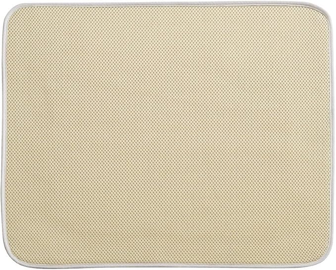 InterDesign iDry Large Kitchen Countertop Absorbent Dish Drying Mat, Wheat/Ivory by iDesign