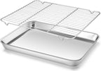 Homikit Baking Half Sheet with Rack, Metal Bacon Tray with Wire Cooling Rack by Homikit