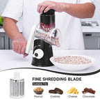 Rotary Cheese Grater with Handle, Kitchen Mandoline Vegetable Slicer with 3 - Image 4