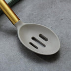 Berglander Non-stick Silicone Slotted Spoon, Titanium Gold Plated Handle - Image 4