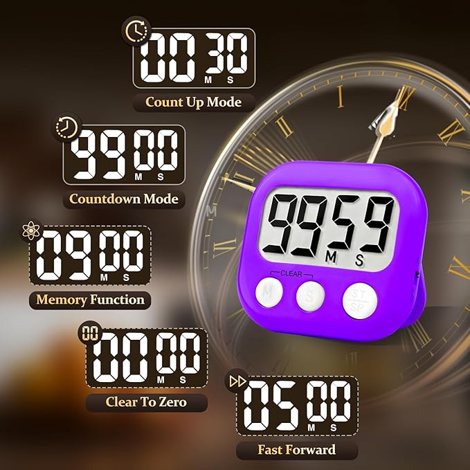 24 Pack Digital Kitchen Timer Small Classroom Timers - Image 7