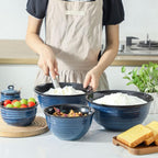 Hasense Mixing Bowls Set, Porcelain Large Salad Bowls - Image 3