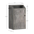 YATINEY Trash Cabinet, Freestanding Trash Can Cabinet, Wooden Recycling - Image 3