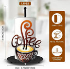 Hexagram Coffee Paper Towel Holder, Coffee Kitchen Bar Decor, Retro Decor - Image 2