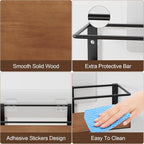 Spice Rack Self-Adhesive or drilling, Rustic Style Hanging Spice Rack, Spice - Image 5