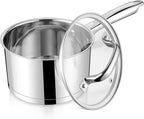 LIANYU 2 Quart Saucepan with Lid, Stainless Steel Sauce Pan Small Cooking Pot by LIANYU