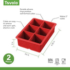 Tovolo, Large King Craft Ice Mold Freezer Tray of 2" Cubes, BPA-Free Silicone - Image 7