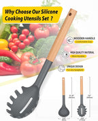 Silicone Pasta Fork and Ladle Spoon Set - Image 2