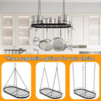 24.4” Metal Pot Rack Hanging, Oval Pan Rack Hanging - Image 6