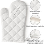 GROBRO7 6Pcs Cotton Oven Mitts and Pot Holders Set Heat Resistant Hot Pads - Image 4