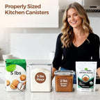 ComSaf Flour Sugar Storage Containers Set of 3, Large Airtight Food Storage - Image 4
