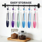 7-Inch Silicone Tongs Pack of 6, Small Stainless Steel Tongs - Image 6
