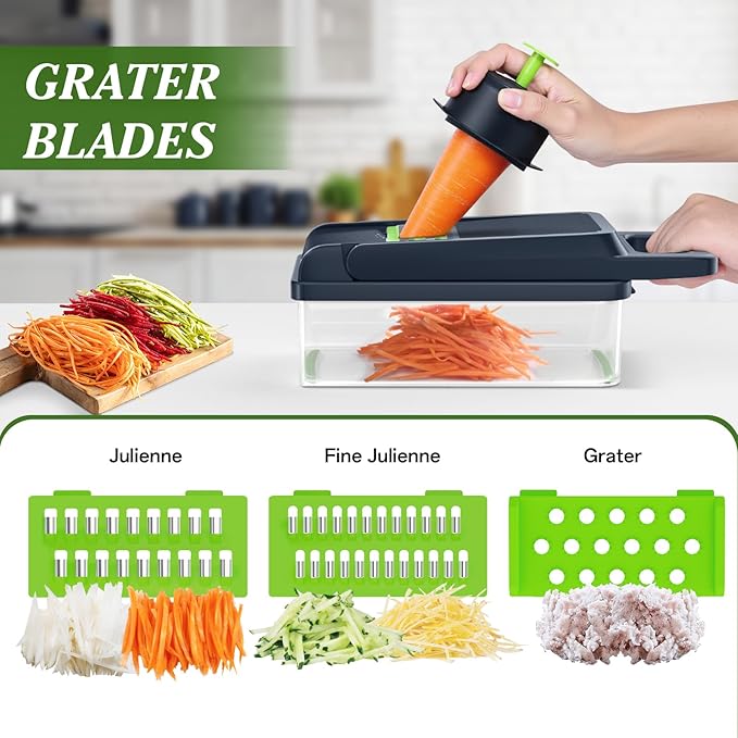 HomeHacks Vegetable Chopper Vegetable Cutter, 15 in 1 Kitchen Gadget, Onion - Image 3