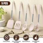 5Pcs Silicone Cooking Utensils Set, Heat Resistant Kitchen Tools Include - Image 4