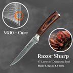 Wakoli EDIB 4-Piece Damascus Steak Knife Set – Professional Dining Kitchen - Image 11