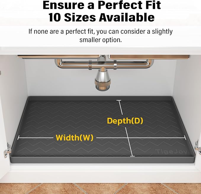 TigeJoy Under Sink Mat 28" x 22", Silicone Mats in Kitchen Bathroom Organizers - Image 6