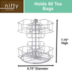 Nifty Tea Bag Spinning Carousel – 6 Compartments, Spins 360-Degrees, Lazy Susan - Image 3
