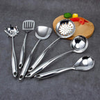 VALESKA 6PCS Stainless Steel Cooking Utensils Set, Metal Kitchen Utensils Set - Image 7