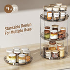 LAMU 2 Pack 2 Tier Lazy Susan Turntable Organizer 9.25'' Rotating Spice Rack - Image 5