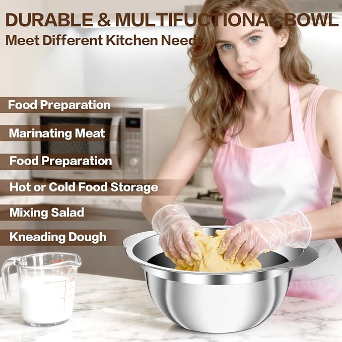 Stainless Steel Strainer with Mixing Bowl, Rice Washer, Colander - Image 7