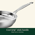 Cuisinart 10-Inch Open Skillet, Stainless Steel Skillet Large Kitchen Pan - Image 3