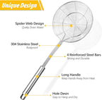 Pack of 2 Large Spider Strainer, Stainless Steel Skimmer Basket, Kitchen Ladle - Image 2