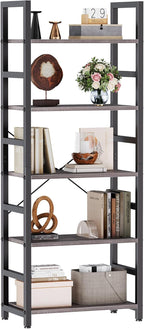 DUMOS 5-Tier Bookshelf, Modern Tall Bookcase, Open Storage Display Shelf by DUMOS