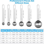 Upgrade Stainless Steel Measuring Spoons Set, Small Tablespoon, Set 6 - Image 2