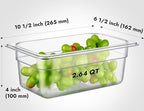 CURTA 6-Pack 1/4 Size 4" Deep NSF Polycarbonate Food Pans | Dishwasher & - Image 2