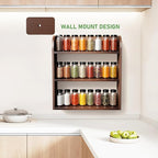 ROMGUAR CRAFT 3 Tier Bamboo Spice Rack, Countertop or Wall Mounting Wood Spice - Image 2