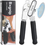 Can Opener Manual with Magnet, Soft Grip Rubber Handle Sharp Blade Smooth Edge by Bxgnip